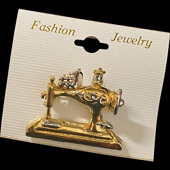 Wholesale Bulk Lot 12 Gold Silver Tone Stylized Sewing Machine Brooches Pins - Picture 6 of 10